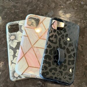 Black, White, and Pink Phone Case Set